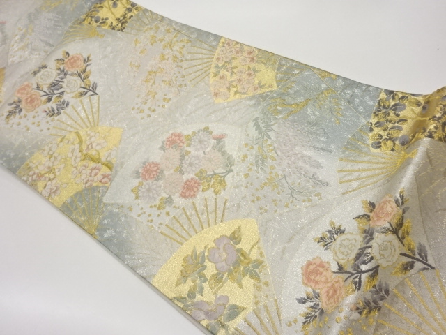 JAPANESE FUKURO OBI / WOVEN FLORAL PLANTS